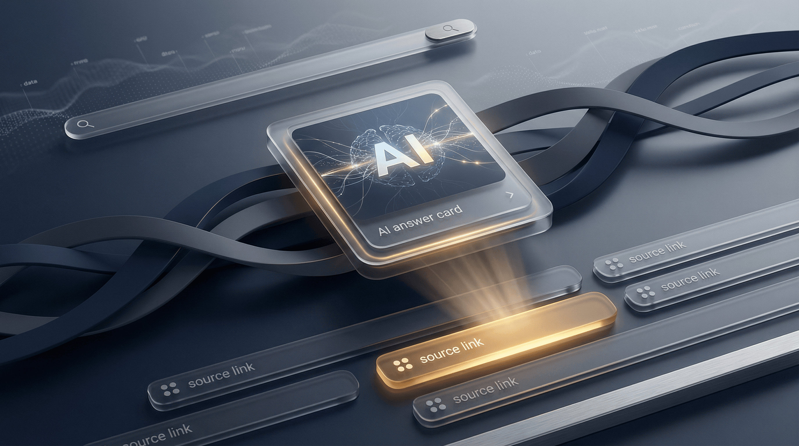 Panel odpowiedzi AI z cytowanymi źródłami i widoczną marką