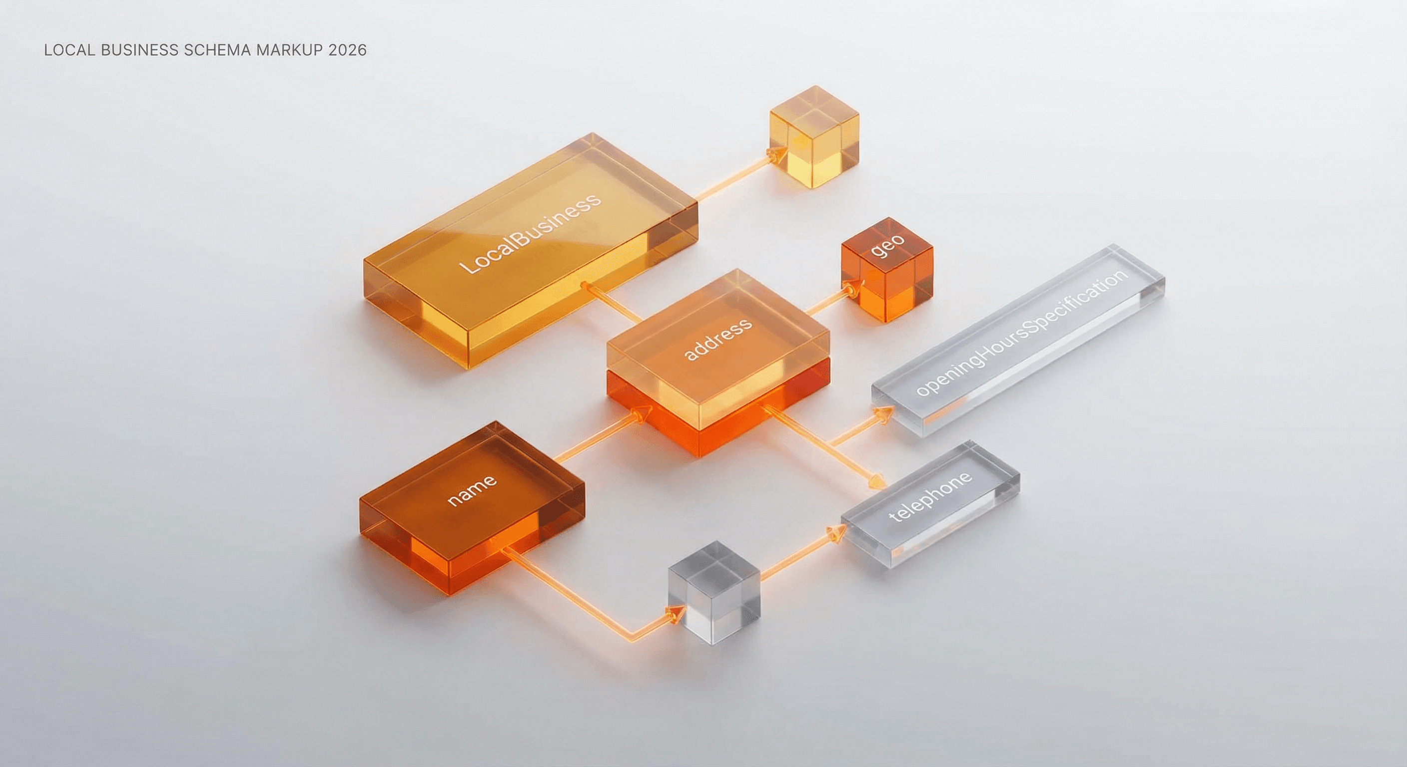 Schema.org LocalBusiness and JSON-LD structure diagram